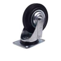 Gambar Krisbow 15 Cm Roda Troli Karet Swivel - Hitam