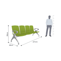 Gambar Informa Aero Kursi Tunggu 4 Dudukan - Hijau