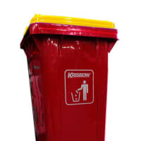 Gambar Krisbow 120 Ltr Tempat Sampah Plastik Outdoor Pedal - Merah/kuning