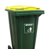 Gambar Krisbow 240 Ltr Tempat Sampah Plastik Outdoor Neo - Hijau Kuning