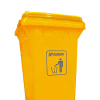 Gambar Krisbow 240 Ltr Tempat Sampah Plastik Outdoor Pedal Tutup - Kuning