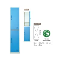 Gambar Krisbow Loker 2 Pintu Single Column - Biru