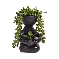 Gambar Arthome 19 Cm Tanaman Artifisial Daun Bean Pot Keramik