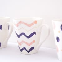 Gambar Delicia 340 Ml Set 3 Pcs Mug Motif Abstrak - Biru/pink