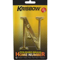 Gambar Krisbow Huruf Rumah N Polish Brass 10 Cm