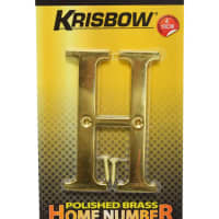 Gambar Krisbow Huruf Rumah H Polish Brass 10 Cm