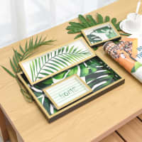 Gambar Informa Brazilia Set 4 Pcs Hiasan Meja Tray - Hijau/putih