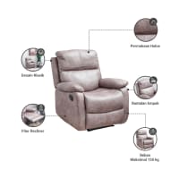 Gambar Informa Nathan Sofa Recliner Fabric 1 Seater - Cokelat