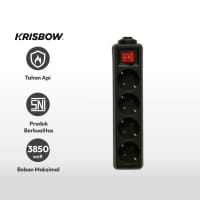 Gambar Krisbow Stop Kontak 4 Socket - Hitam