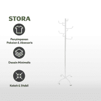 Gambar Stora Gantungan Pakaian Besi 50x50x175 Cm - Putih