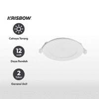 Gambar Krisbow Lampu Downlight Bulat Inbow Led 12 Watt Cool Daylight