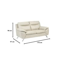 Gambar Ferrara Biella Sofa Kulit 2 Seater - Krem