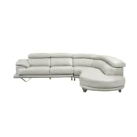 Gambar Ferrara Teramo Sofa L Sectional Kulit - Abu-abu