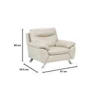 Gambar Ferrara Biella Sofa Kulit 1 Seater - Krem