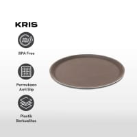 Gambar Kris 40.5x2.5 Cm Nampan Saji Anti Slip Round - Cokelat