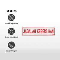 Gambar Kris 6x20 Cm Stiker Anodized Jagalah Kebersihan