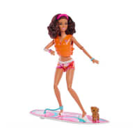 Gambar Barbie Set Boneka Dengan Surfboard & Pet Puppy Hpl69