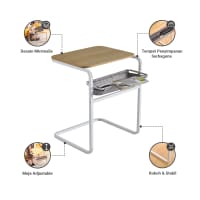 Gambar Informa Golfy Meja Laptop - Cokelat Oak/putih