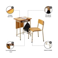 Gambar Informa Poly Set Meja & Kursi Sekolah - Cokelat