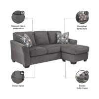 Gambar Ashley Brise Sofa L Sectional Fabric - Abu-abu