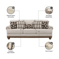 Gambar Ashley Harleson Sofa Fabric 3 Seater - Krem