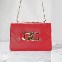 Gambar Chrisbella Thys Tas Selempang Cross Gold Chain - Merah