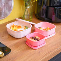 Gambar Appetite Set 3 Pcs Millie Wadah Makanan Square - Pink