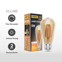 Gambar Eglare Bohlam Led Filamen Edison St64 5 Watt W/dimm - Warmwhite