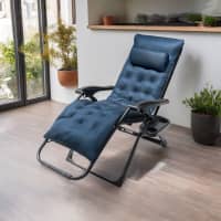 Gambar Soleil Kursi Recliner Zero Gravity Dengan Bantal - Biru