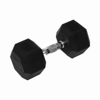 Gambar Berwyn Dumbbell Karet Hexagonal 12.5 Kg - Hitam Silver