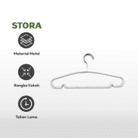 Gambar Stora 40 Cm Set 6 Pcs Hanger Pvc Coating - Putih