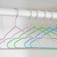 Gambar Stora 40 Cm Set 6 Pcs Hanger Pvc Coating - Pink/hitam/hijau