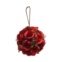 arthome-12-cm-bunga-artifisial-mini-rose-ball---merah