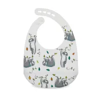 nuby-celemek-makan-bayi-silicon-bib-print-sloth-126934