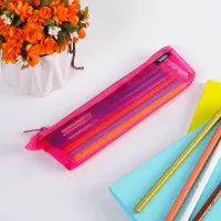 ataru-tempat-pensil-zipper-nylon-mesh---pink