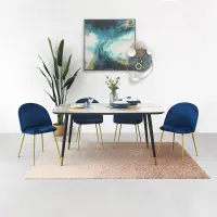 informa-evie-louise-set-meja-makan-4-kursi---biru/gold