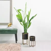 informa-pot-tanaman-dengan-stand-20.7x20.7x33.5-cm---gold/hitam