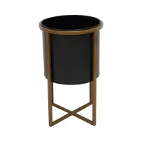 informa-pot-tanaman-dengan-stand-20.7x20.7x33.5-cm---gold/hitam