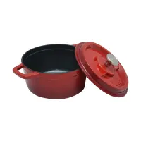 cooking-color-24-cm-kinox-panci-casserole-cast-iron---merah