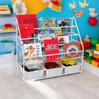 stora-rak-buku-anak-dengan-3-tray-plastik---putih