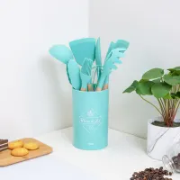 kris-set-10-pcs-peralatan-masak-dengan-holder---hijau-mint