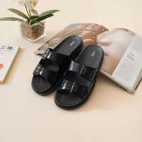 ataru-ukuran-37-sandal-wanita-slides-double-strap-jelly---hitam