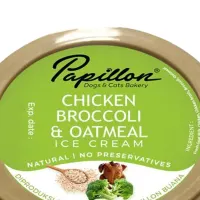 papillon-camilan-anjing-ice-cream-chicken,-broccoli,-&-oatmeal
