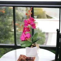 arthome-bunga-artifisial-orchid-1-stem-dengan-pot---dark-fuschia