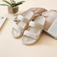 ataru-ukuran-39-sandal-double-strap-velcro-slides---krem