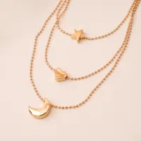 ataru-kalung-wanita-triple-moon-star---gold