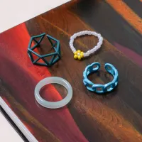 ataru-set-4-pcs-cincin-wanita-geometrical---biru/hijau