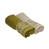 forhom-70x137-cm-set-2-pcs-handuk-mandi---krem-beige/-hijau-olive