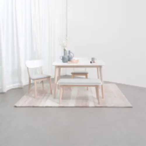 informa-mikasa-set-meja-makan-2-kursi-1-bangku---putih/cokelat-oak