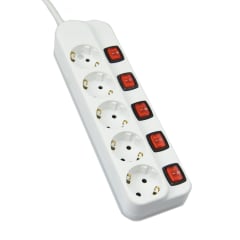 krisbow-stop-kontak-5-socket-dengan-tombol-on/off-kr-4358---putih